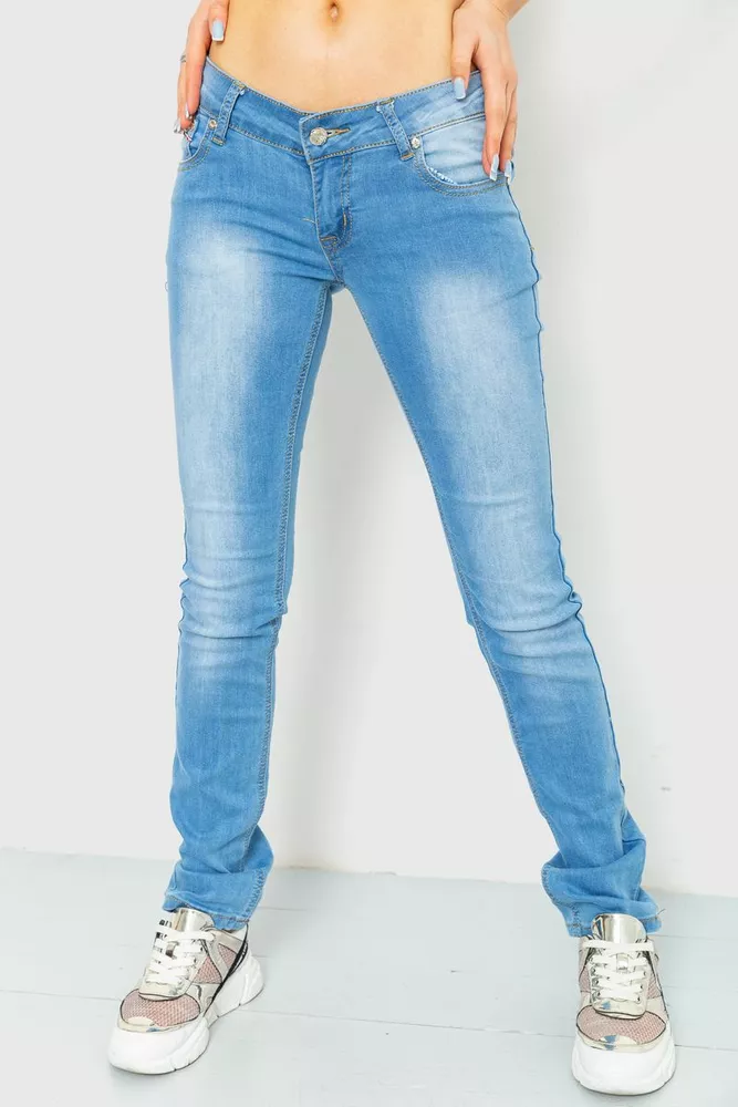 Купити Джинси жіночі, колір блакитний, 167RS003 - Фото №2