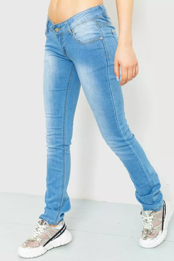 Купити Джинси жіночі, колір блакитний, 167RS003 - Фото №3