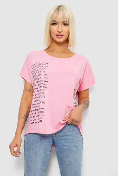 Футболка женская с принтом, цвет розовый, 244R2039