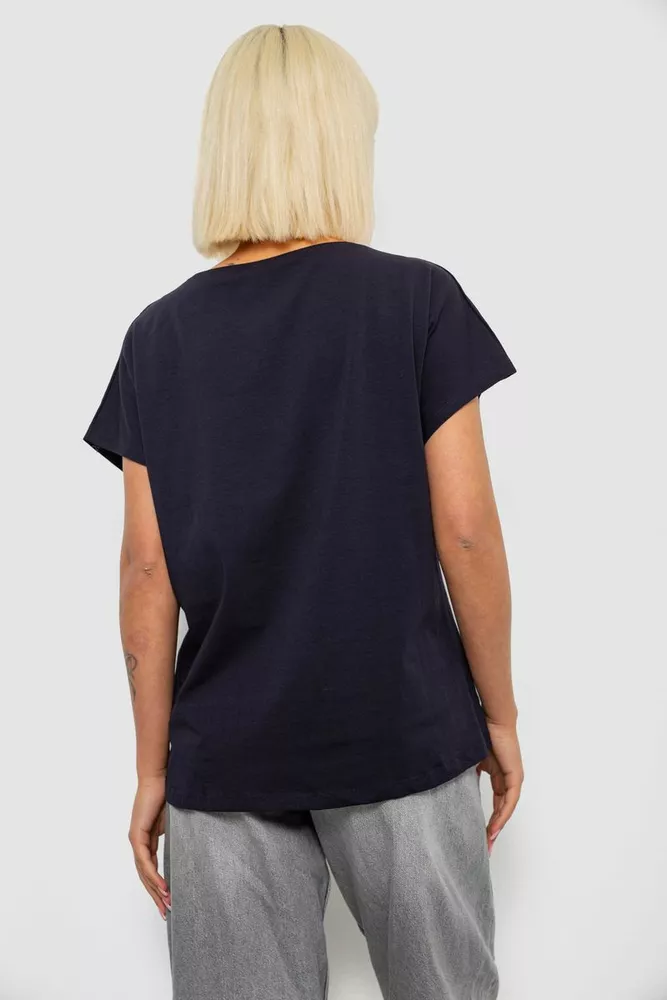 Купить Футболка женская с принтом, цвет синий, 244R2039 - Фото №4