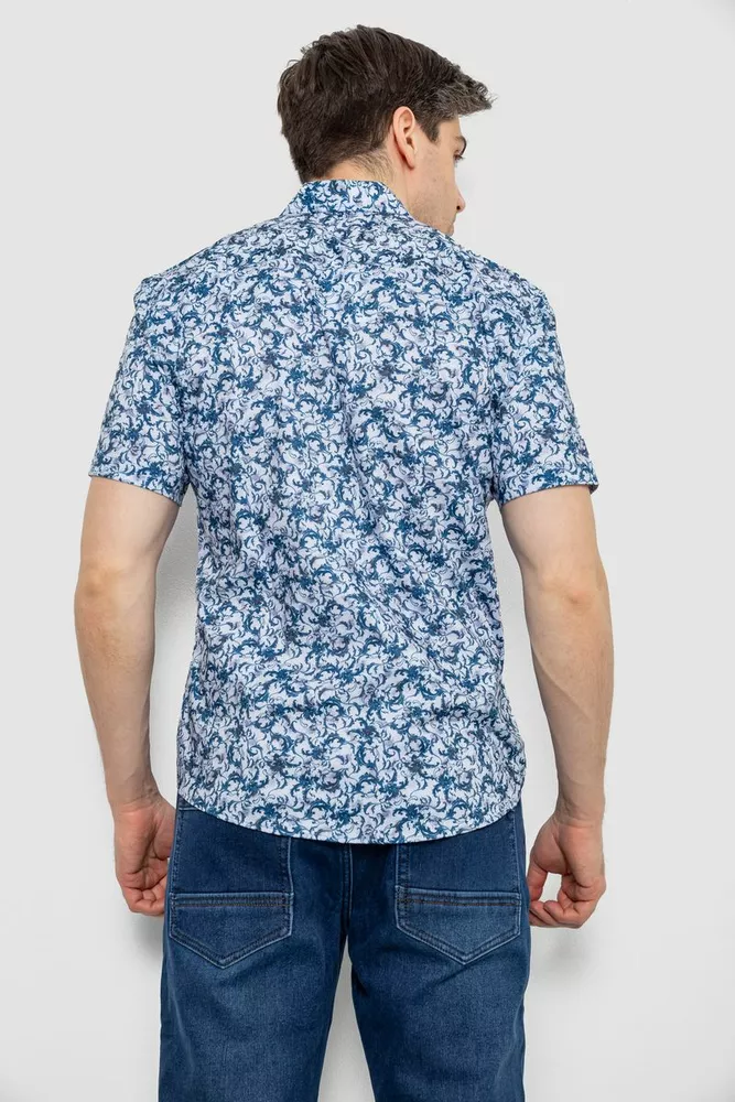 Купить Рубашка мужская с принтом, цвет синий, 214R7341 - Фото №4