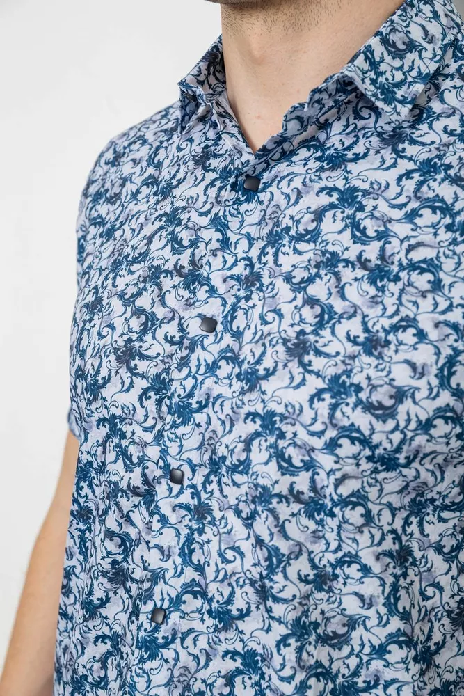 Купить Рубашка мужская с принтом, цвет синий, 214R7341 - Фото №5