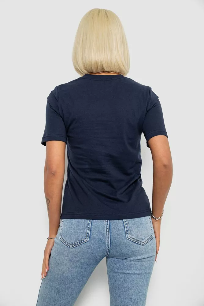 Купити Футболка жіноча з принтом, колір синій, 241R1828 - Фото №4