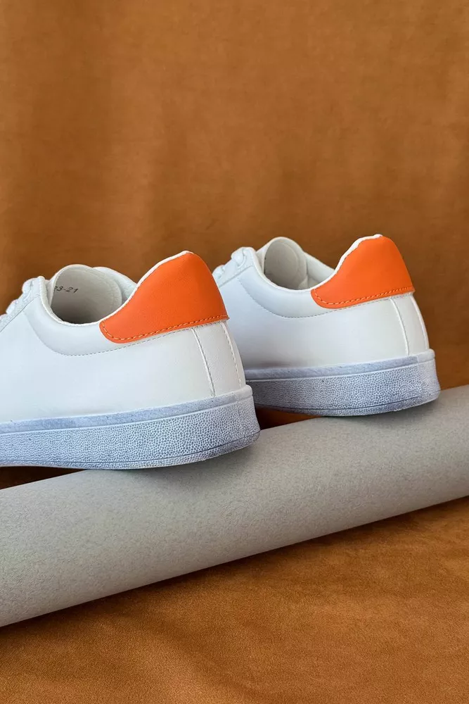 Купить Кеды мужские, цвет бело-оранжевый, 248RR233 - Фото №4