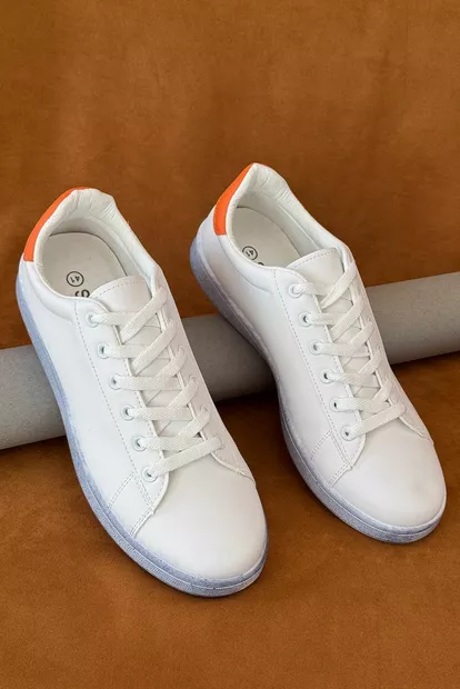 Кеди чоловічі, колір біло-помаранчевий, 248RR233