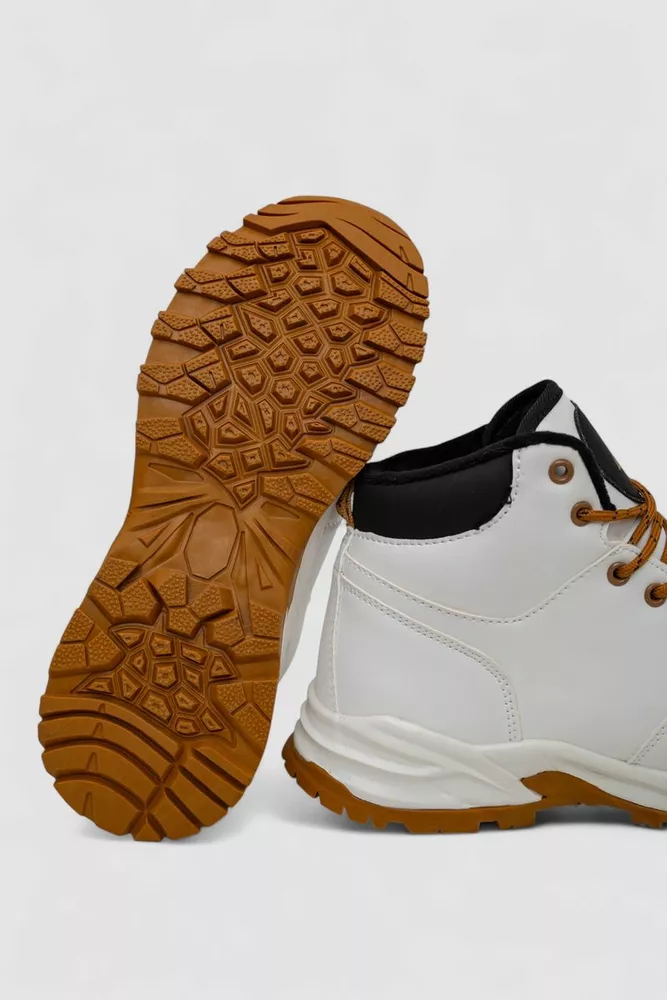 Купити Кросівки чоловічі зимові на хутрі  -уцінка, колір біло-жовтий, 248RH770-U-59 - Фото №5