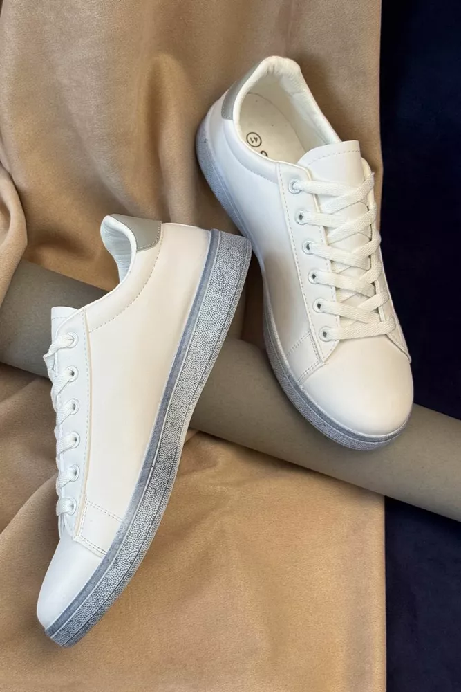 Купить Кеды мужские, цвет бело-серый, 248RR233 - Фото №3