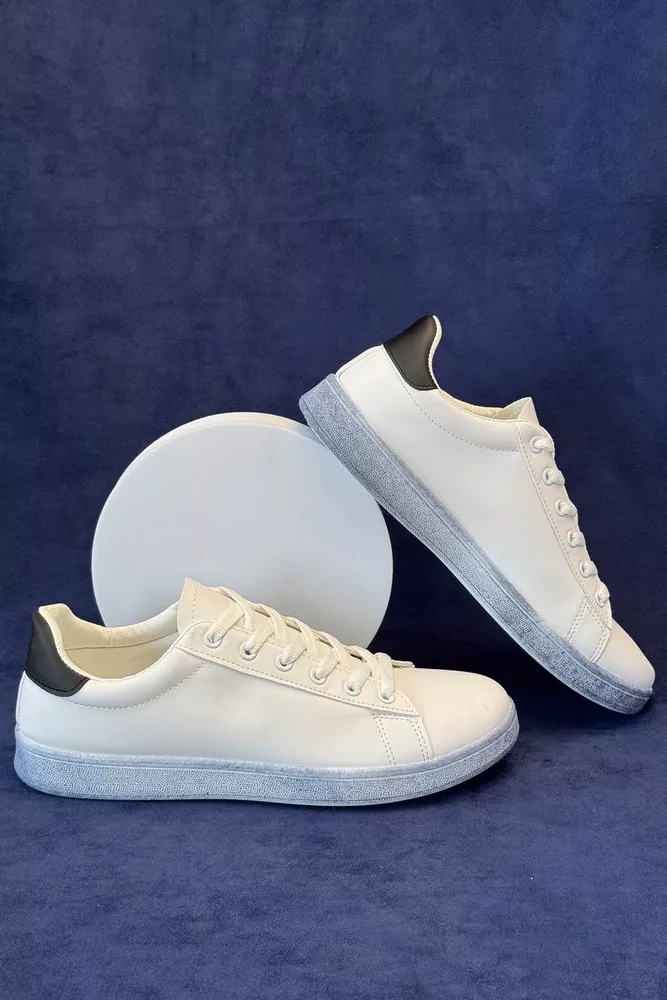 Купить Кеды мужские, цвет бело-черный, 248RR233 - Фото №1