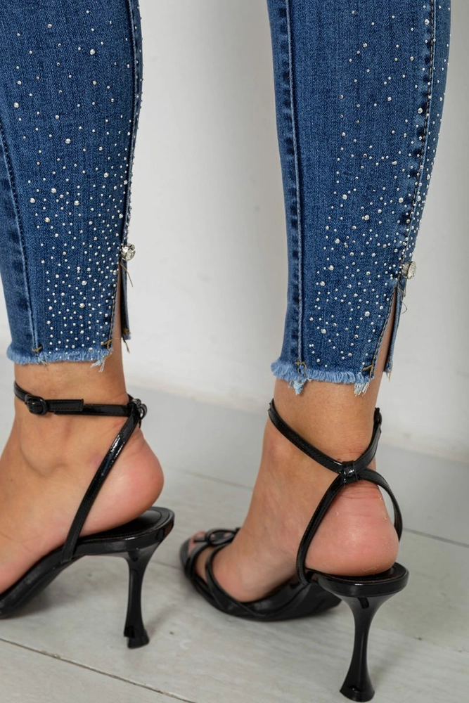 Купить Джинсы женские однотонные Skinny, цвет синий, 244RS5712 - Фото №5