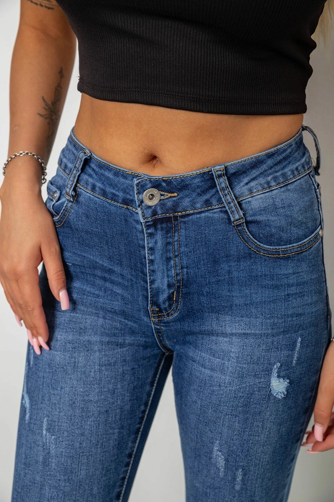 Купить Джинсы женские однотонные Skinny, цвет синий, 244RS5712 - Фото №6