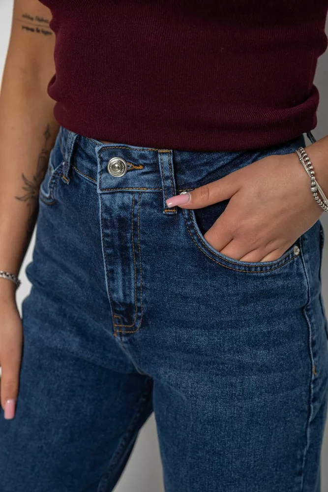 Купить Джинсы женские однотонные Slim Banana's, цвет синий, 244R9604 - Фото №5