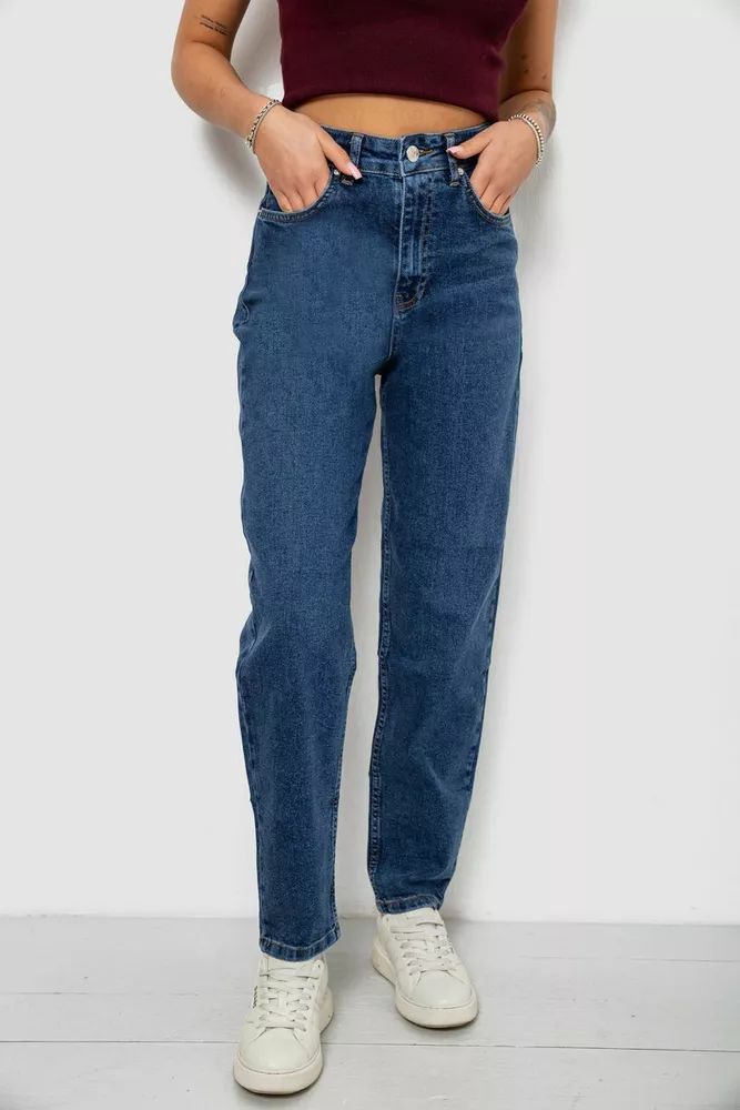 Купить Джинсы женские однотонные Slim Banana's, цвет синий, 244R9604 - Фото №1