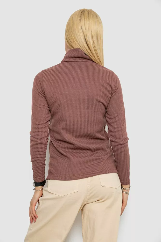 Купить Гольф женский на флисе в рубчик, цвет мокко, 238R329 - Фото №4