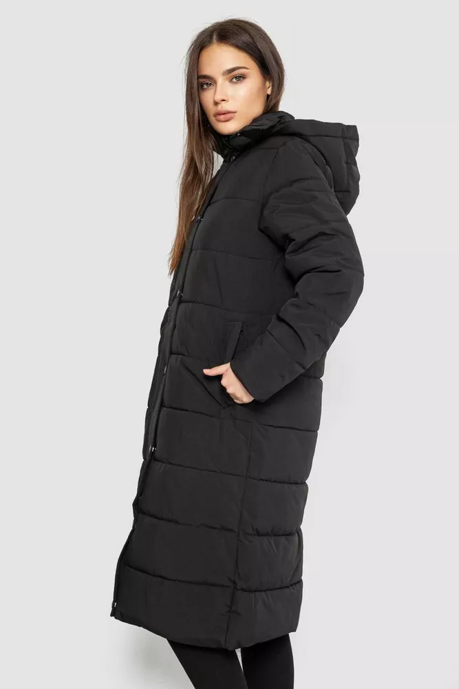 Купити Куртка жіноча подовжена батал  -уцінка, колір чорний, 207R006-1-U-4 - Фото №3