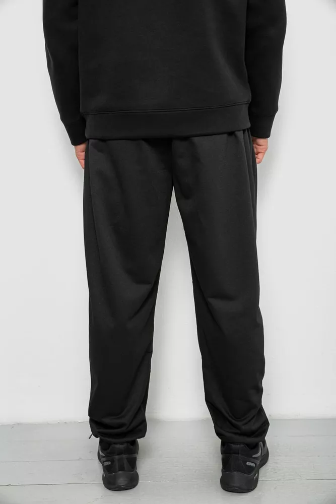 Купити Спортивні штани чоловічі однотонні, колір чорний, 244RY-428 - Фото №4