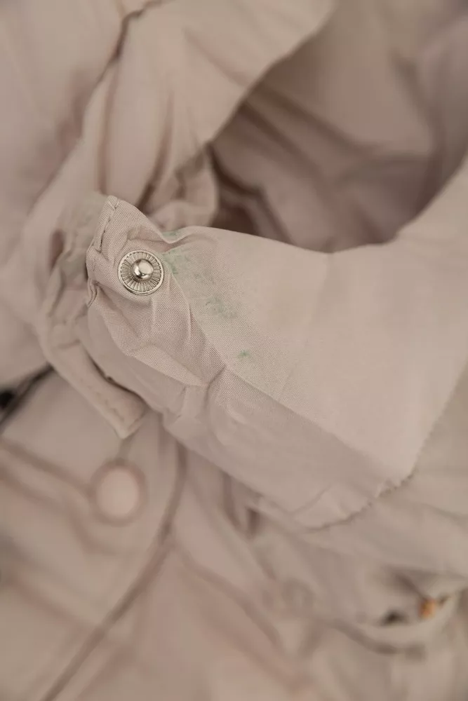 Купити Куртка жіноча подовжена батал  -уцінка, колір світло-бежевий, 207R006-1-U-3 - Фото №8