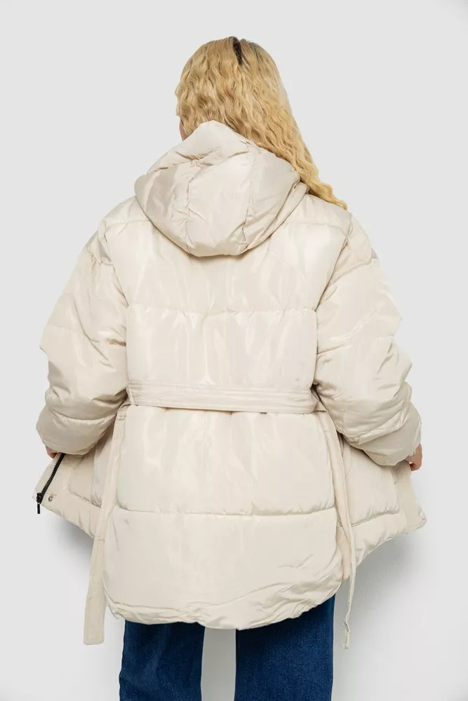 Купить Куртка женская демисезонная с поясом  -уценка, цвет светло-бежевый, 207R2023-U-5 - Фото №4