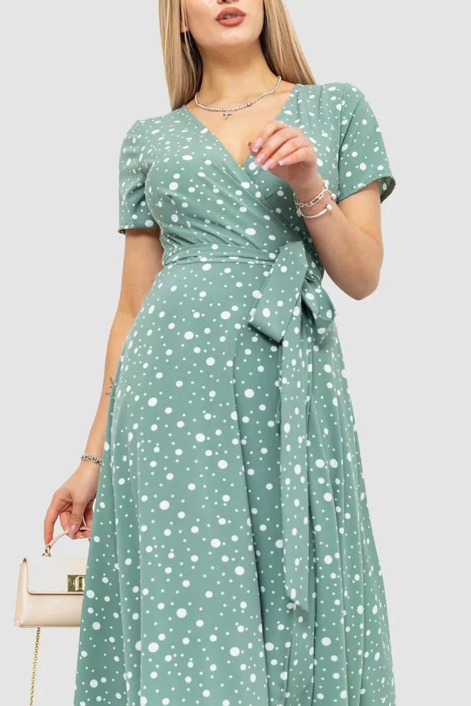 Купить Сарафан в горох  -уценка, цвет оливково-белый, 241R158-U - Фото №2
