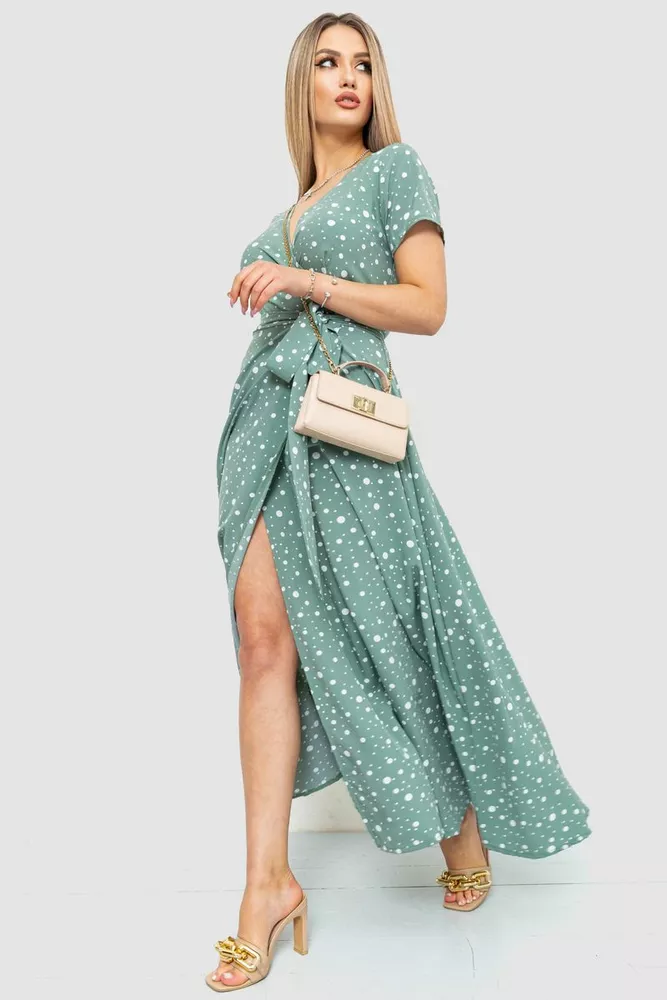 Купить Сарафан в горох  -уценка, цвет оливково-белый, 241R158-U - Фото №3