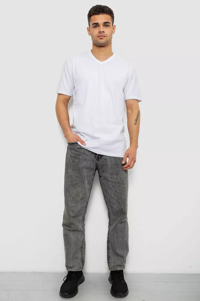 Купить Футболка мужская однотонная, цвет белый, 244R386-6 - Фото №2