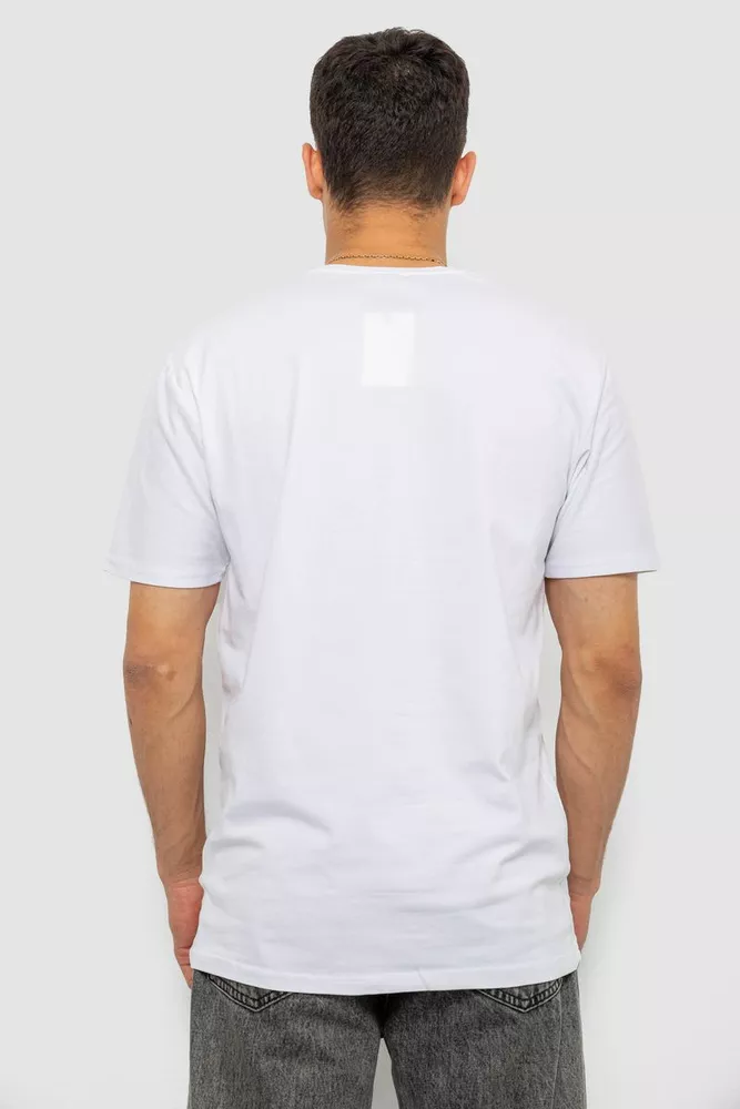 Купить Футболка мужская однотонная, цвет белый, 244R386-6 - Фото №4