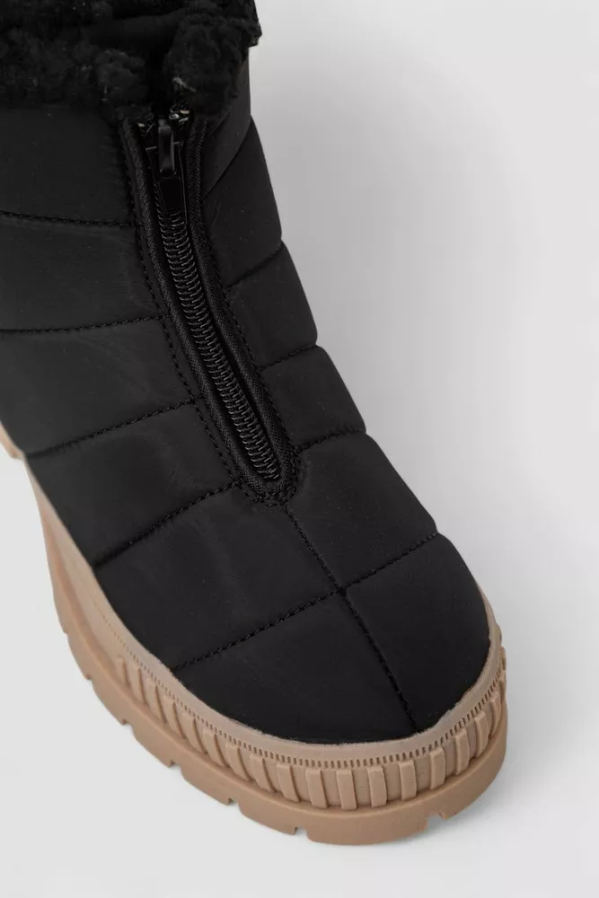 Купити Дутики жіночі зимові на хутрі, колір чорно-бежевий, 248RCX1740 - Фото №2