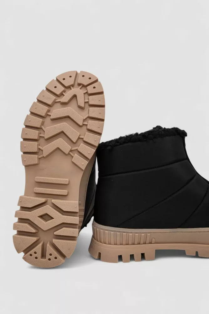 Купити Дутики жіночі зимові на хутрі, колір чорно-бежевий, 248RCX1740 - Фото №5