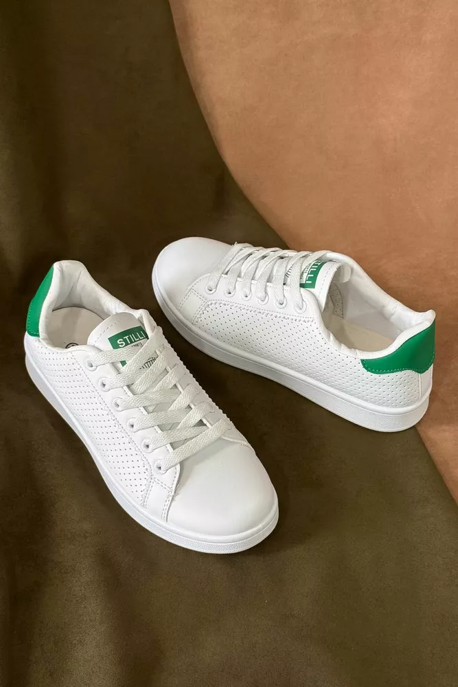 Купити Кеди жіночі, колір біло-зелений, 248RR65 - Фото №3