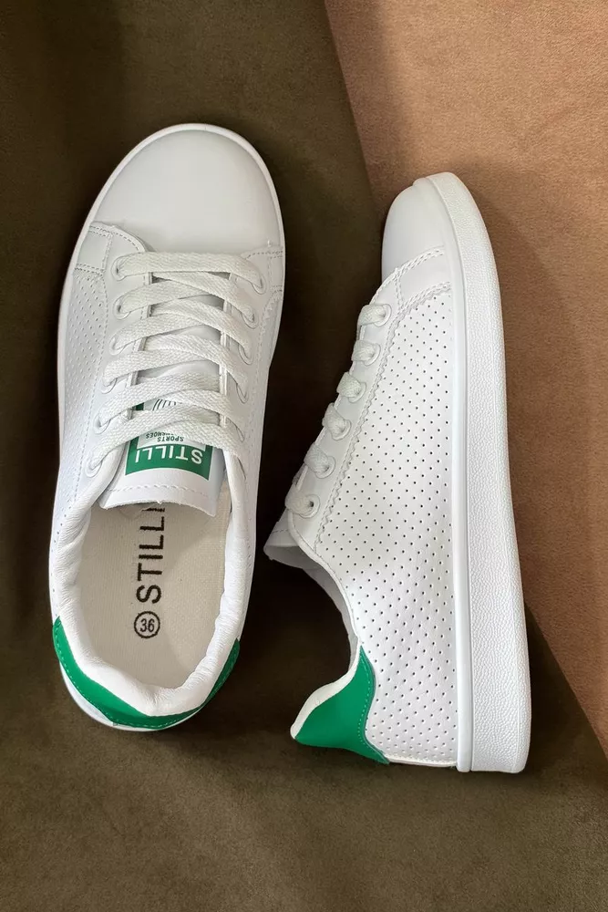 Купити Кеди жіночі, колір біло-зелений, 248RR65 - Фото №5