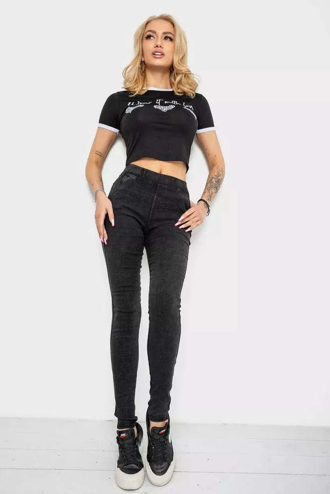 Купить Джеггинсы женские  -уценка, цвет темно-серый, 238RA604-U - Фото №2