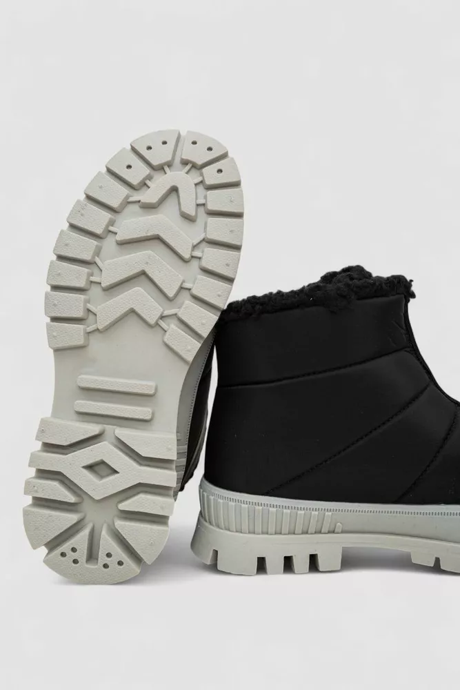 Купить Дутики женские зимние на меху, цвет черно-серый, 248RCX1740 - Фото №5