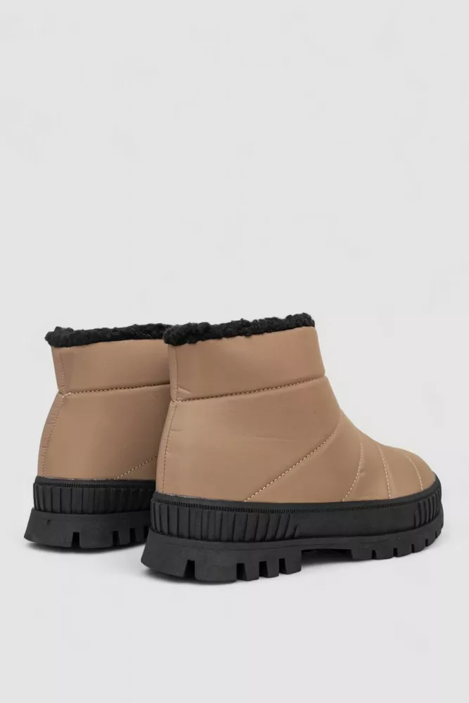 Купить Дутики женские зимние на меху, цвет бежево-черный, 248RCX1740 - Фото №4