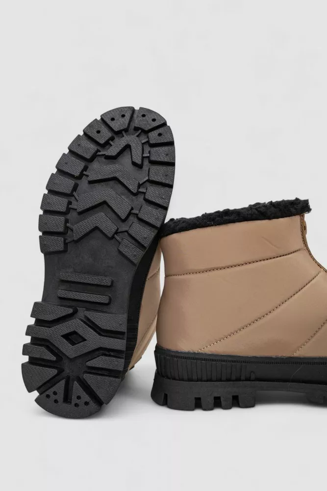 Купить Дутики женские зимние на меху, цвет бежево-черный, 248RCX1740 - Фото №5