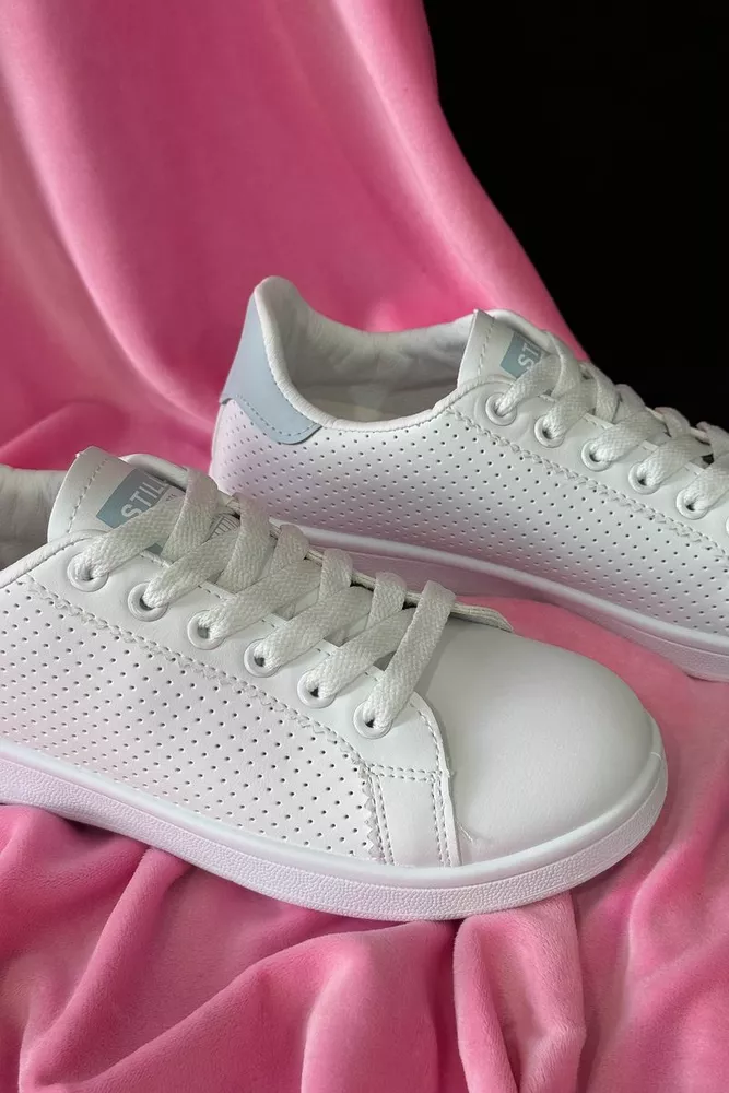 Купити Кеди жіночі, колір біло-блакитний, 248RR65 - Фото №2