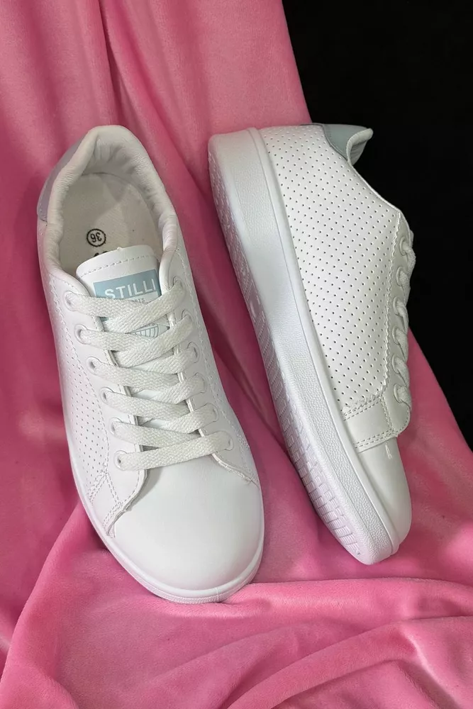 Купити Кеди жіночі, колір біло-блакитний, 248RR65 - Фото №3