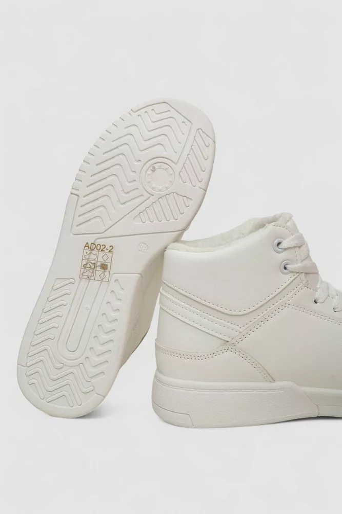 Купити Кросівки жіночі зимові на хутрі, колір білий, 248RAD02 - Фото №5