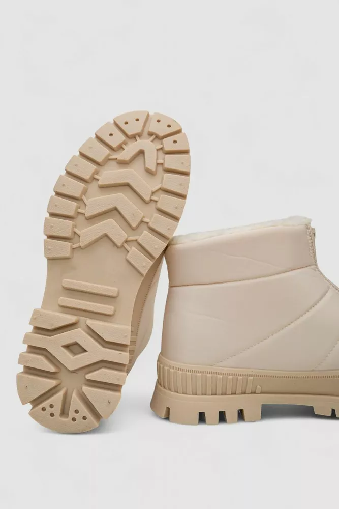 Купити Дутики жіночі зимові на хутрі, колір бежевий, 248RCX1740 - Фото №5