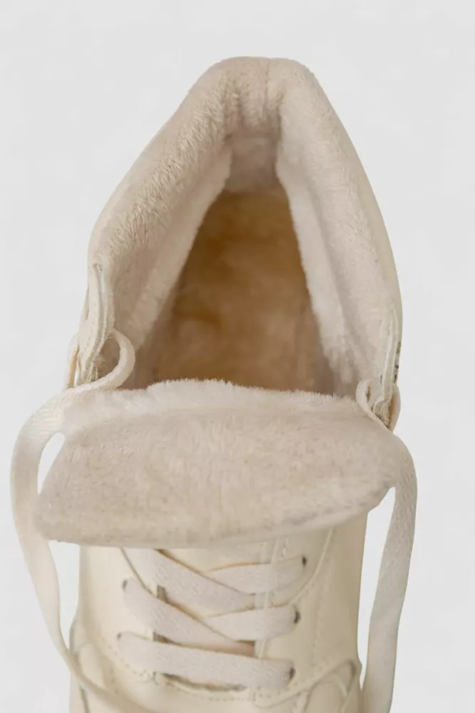 Купити Кросівки жіночі зимові на хутрі, колір бежевий, 248RAD02 - Фото №6