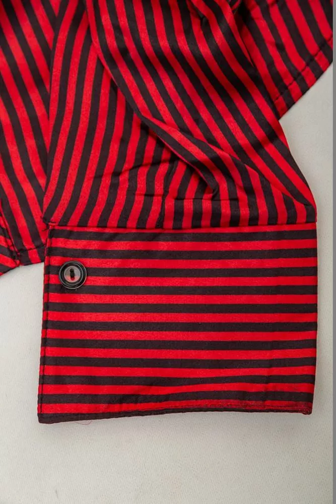 Купить Рубашка классическая в полоску  -уценка, цвет черно-красный, 230R66-U-57 оптом - Фото №6