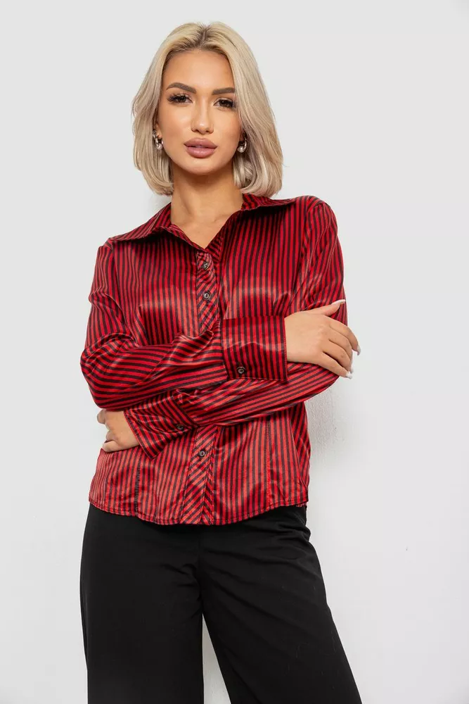 Купить Рубашка классическая в полоску  -уценка, цвет черно-красный, 230R66-U-59 - Фото №1