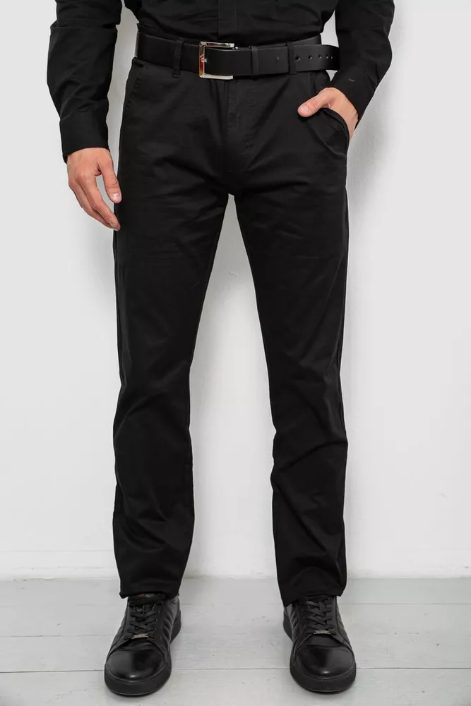 Купити Штани чоловічі класичні, колір чорний, 243RXK39-3 - Фото №1
