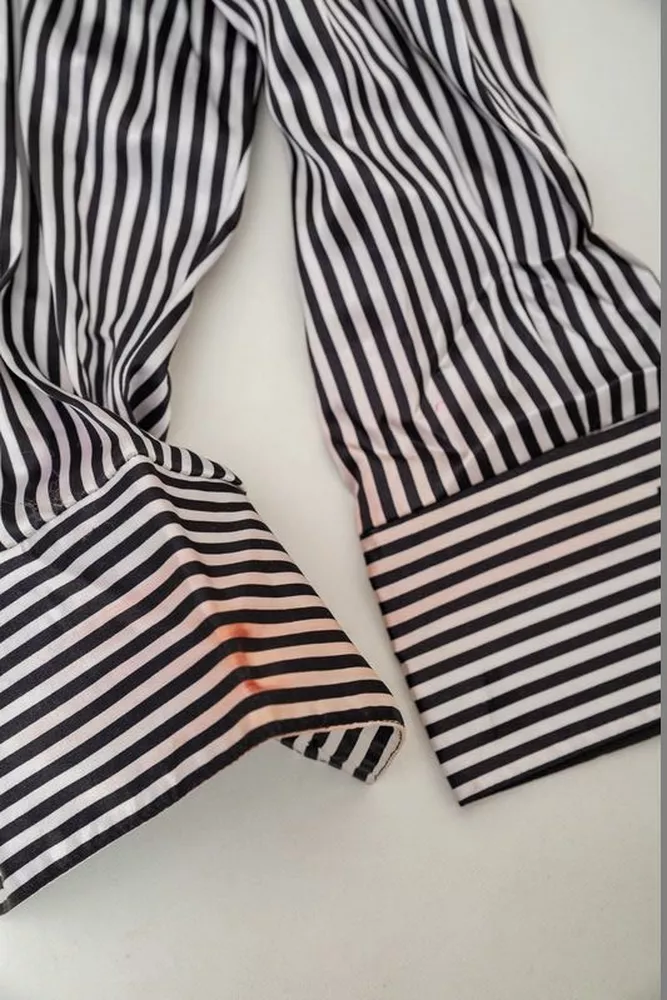 Купить Рубашка классическая в полоску  -уценка, цвет черно-белый, 230R66-U-56 оптом - Фото №6