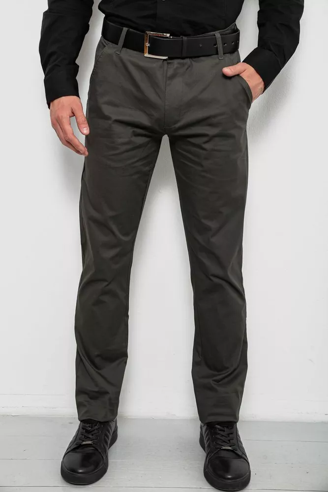 Купити Штани чоловічі класичні, колір хакі, 243RXK39-3 - Фото №1