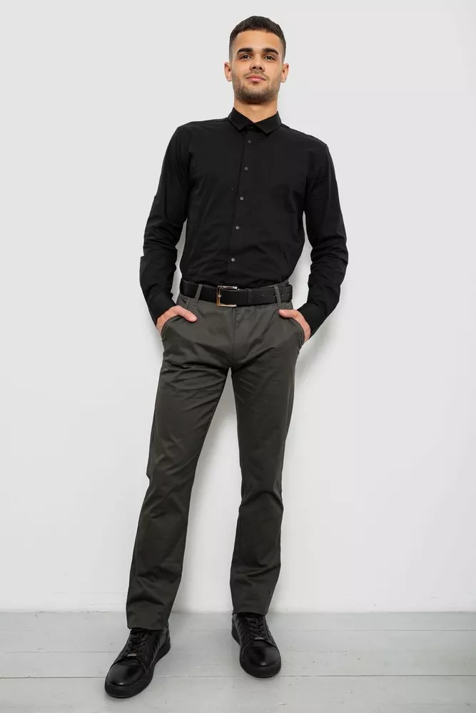 Купити Штани чоловічі класичні, колір хакі, 243RXK39-3 - Фото №2