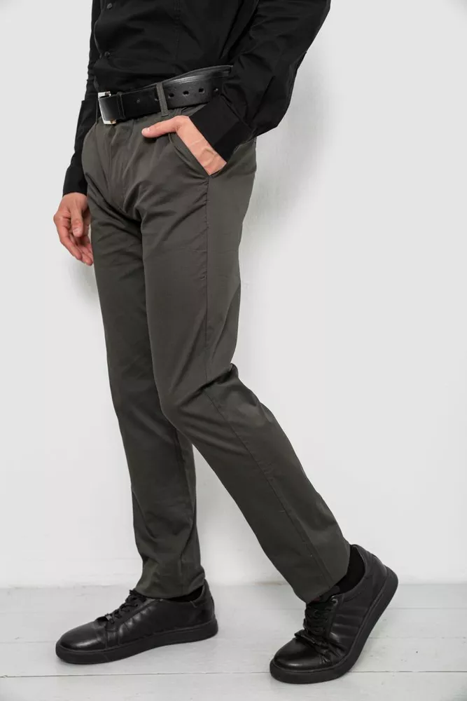 Купити Штани чоловічі класичні, колір хакі, 243RXK39-3 - Фото №3