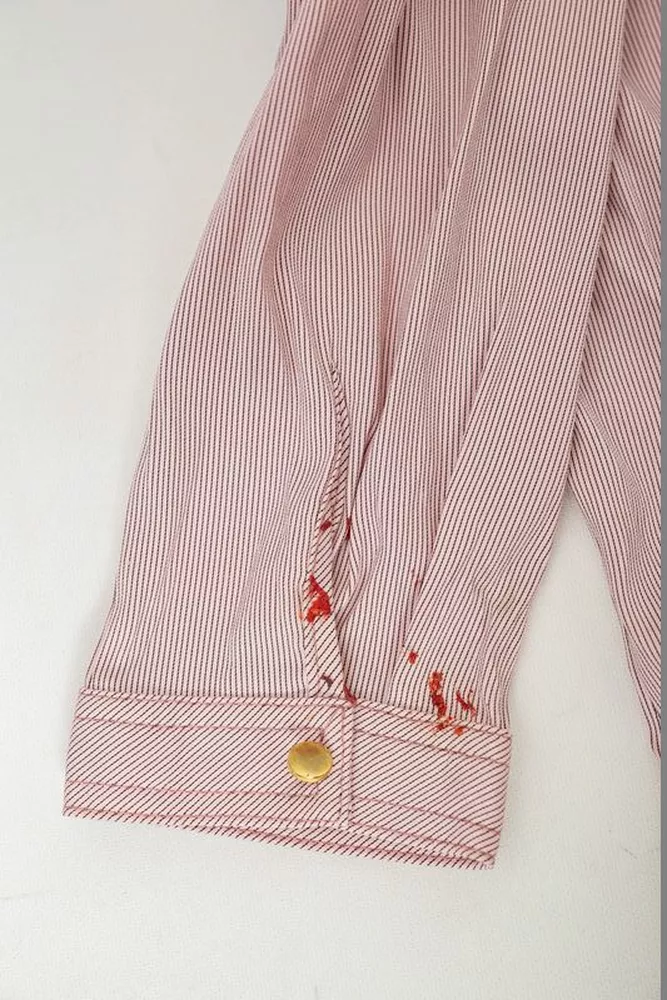 Купить Рубашка классическая в полоску  -уценка, цвет пудровый, 230R646-U-39 - Фото №6