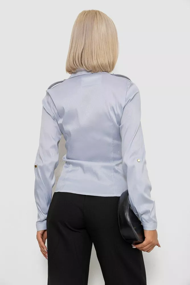 Купити Сорочка класична в смужку  -уцінка, колір сірий, 230R646-U-40 оптом - Фото №4