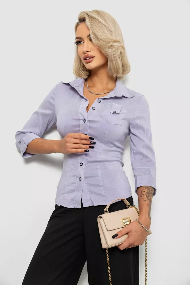 Купити Сорочка класична в смужку  -уцінка, колір бузковий, 230R645-U-13 - Фото №3