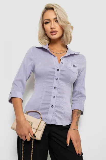 Сорочка класична в смужку  -уцінка, колір бузковий, 230R645-U-13