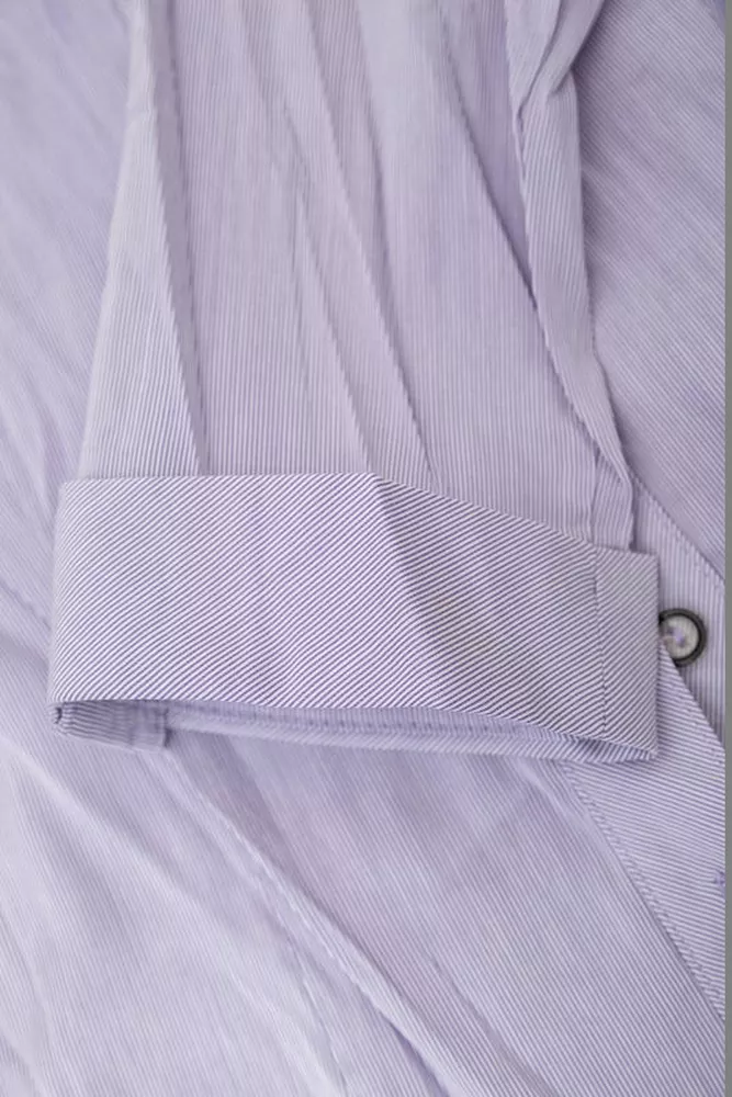 Купити Сорочка класична в смужку  -уцінка, колір бузковий, 230R645-U-13 - Фото №6
